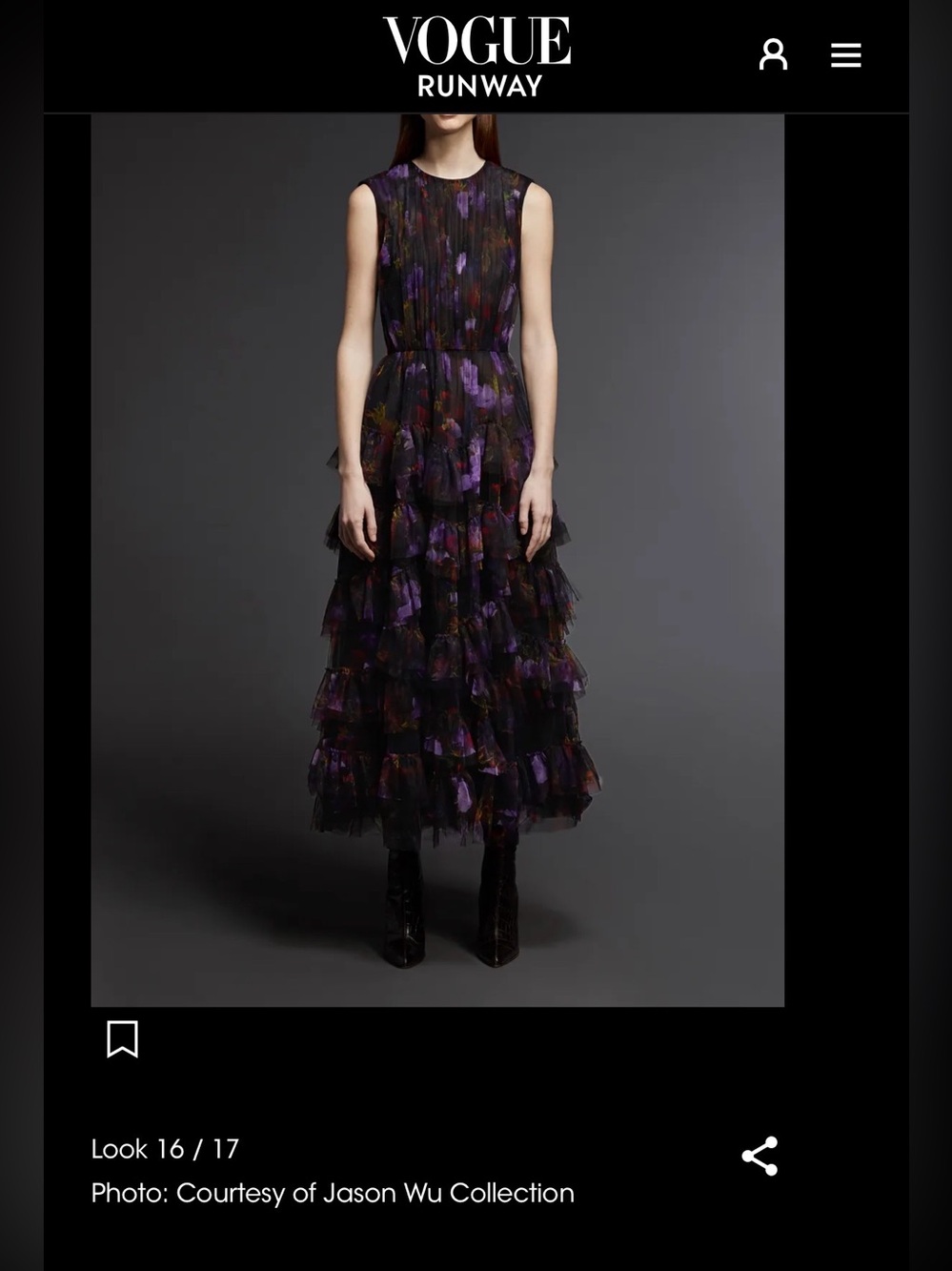 JASON WU COLLECTION Dream Floral-Print Tulle Dress  Fall 2021 RTW‎ Size 10